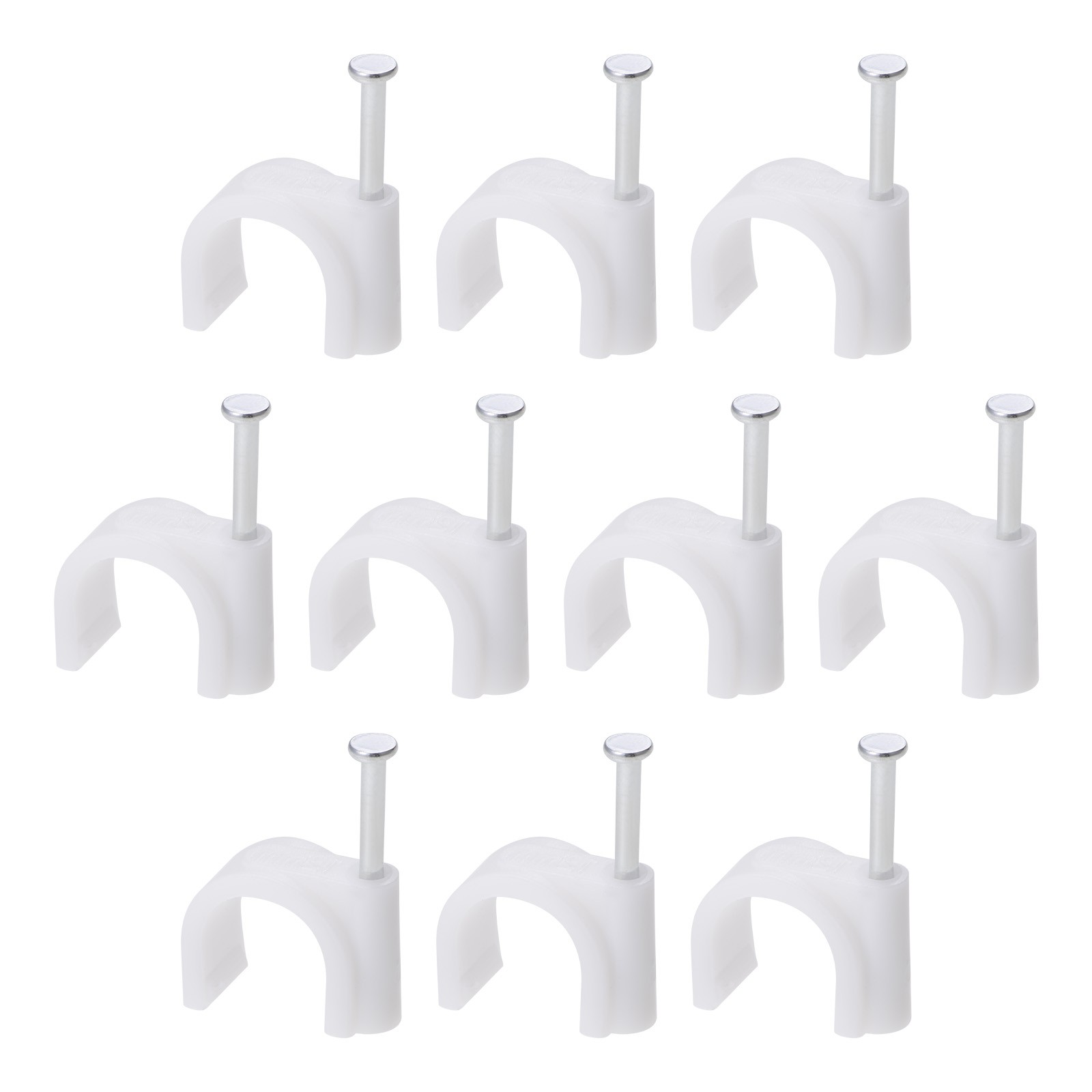 PE Cable Clip Nail Space Saving Clamp 12mm/White/100 Pcs