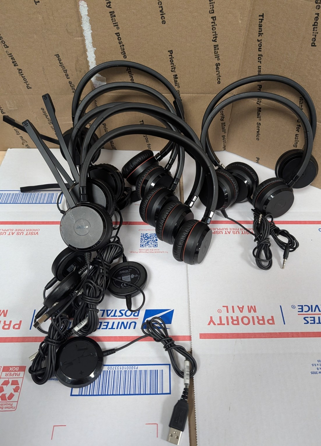 (LOT OF 7) Jabra  HSC060 / ENC060 Wired Headset USB/AUX
