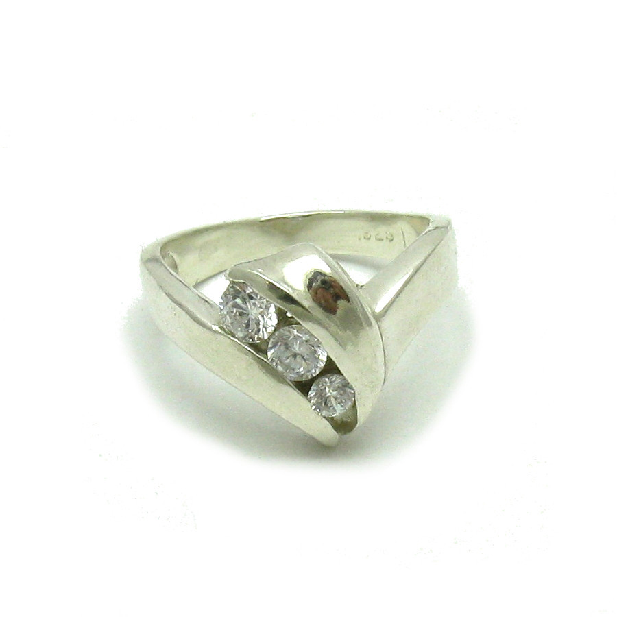 Sterling Silver Ring Hallmarked Genuine Solid 925 With Cubic Zirconia Empress