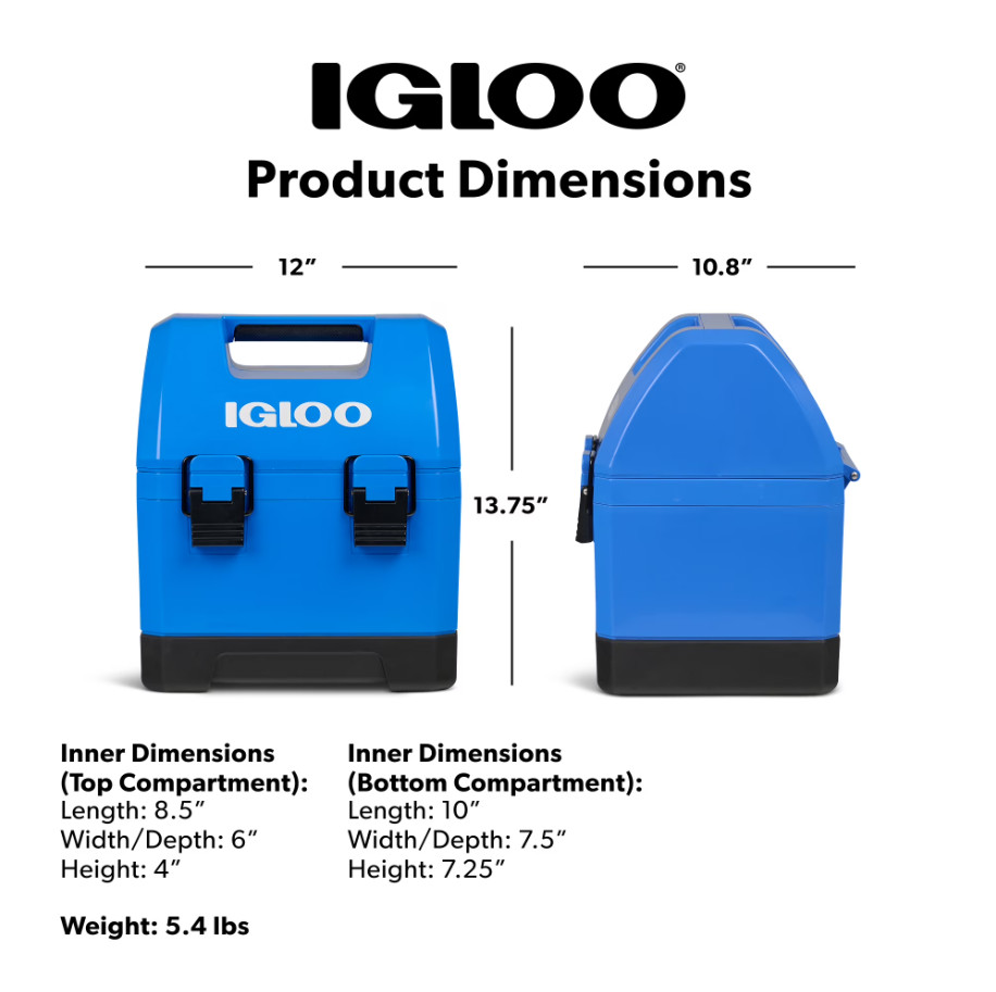 Igloo 10 QT Gripper CoolBox Personal Cooler, Blue