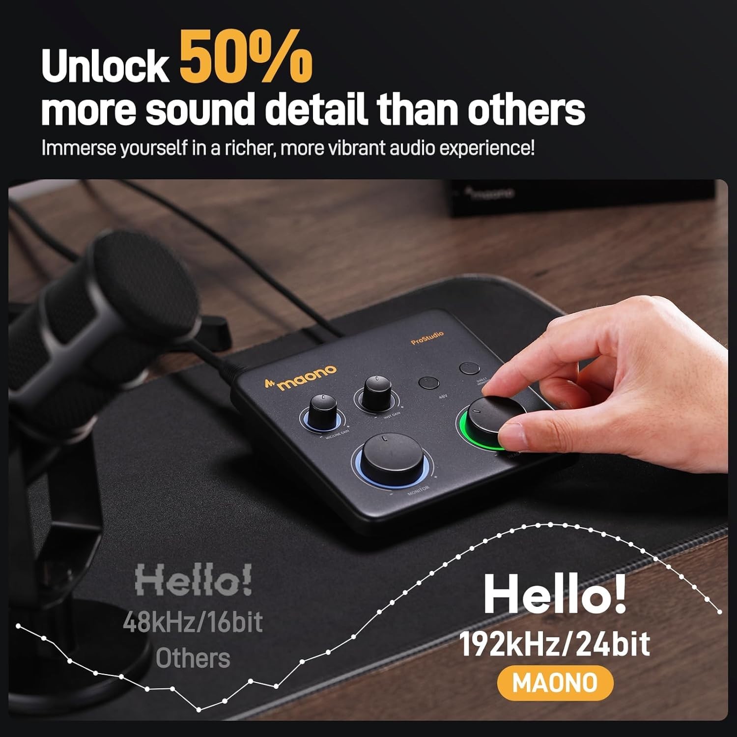 Professional USB Audio Interface with ASIO Driver for Streaming & Music Creation