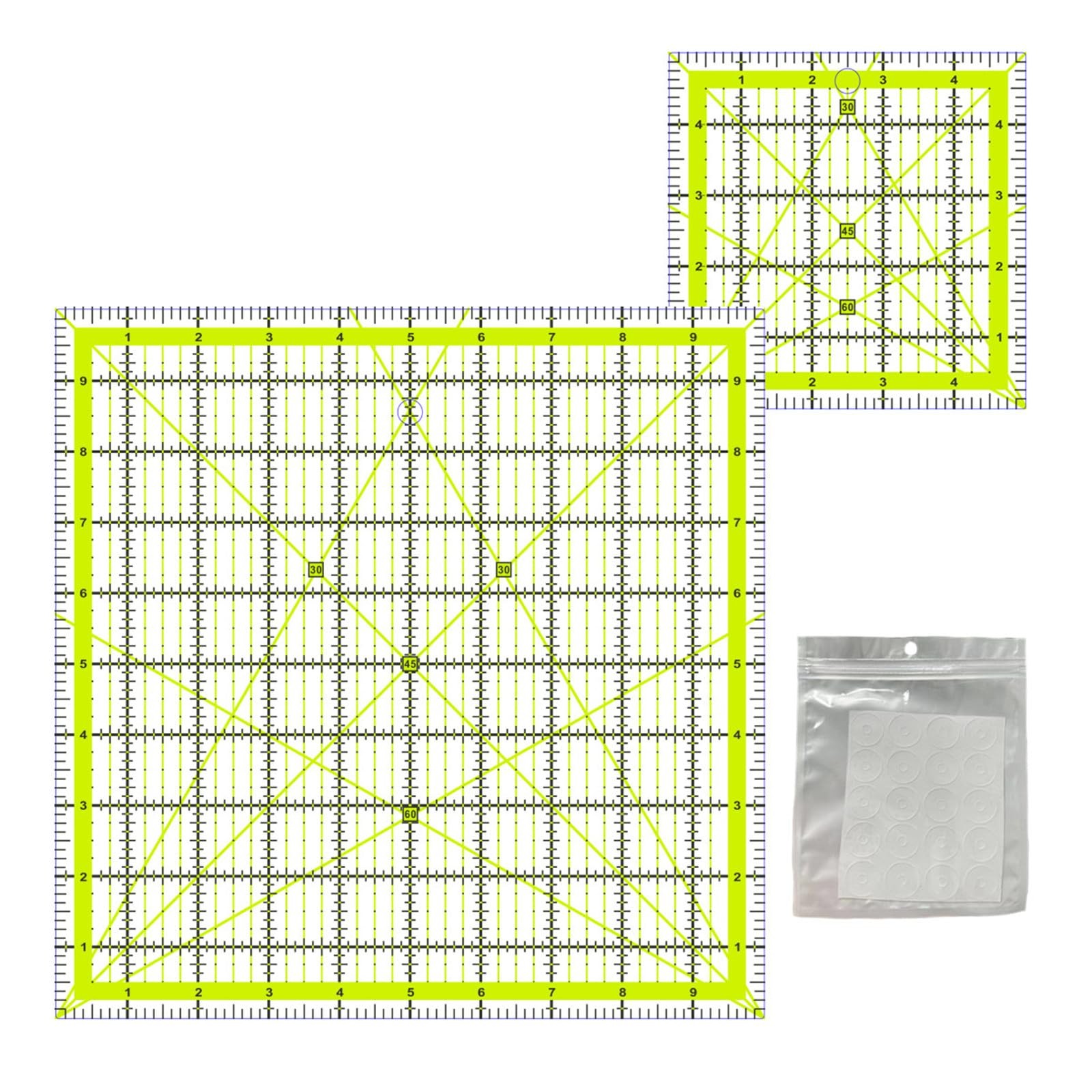Quilting Rulers,2 Quilting Square Ruler Templates (5", 10")，Sewing Square Rulers