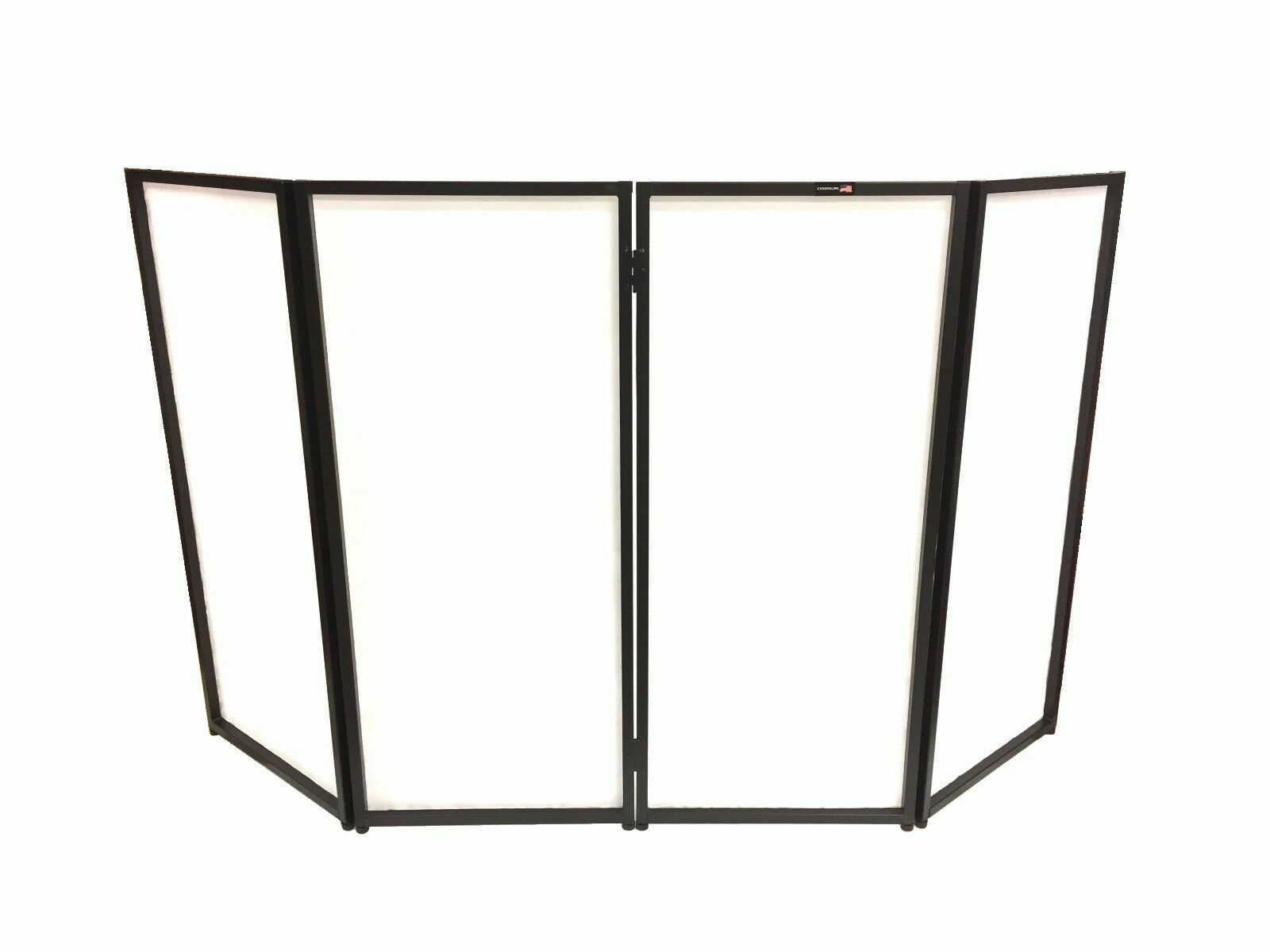 CedarsLink DJ Event Facade White/Black Scrim Metal Frame Booth W/Corner Table