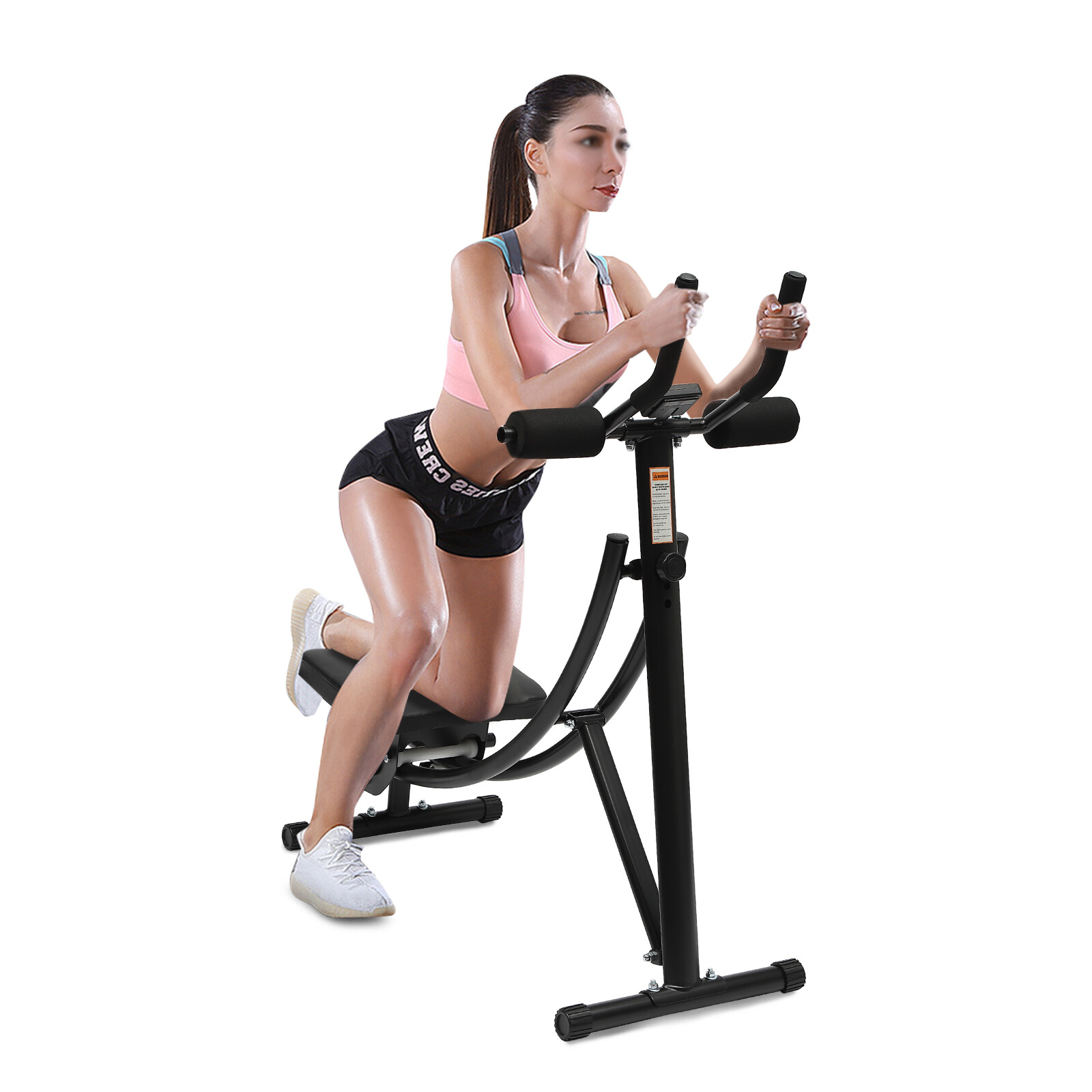 Ab Exercise Bench Abdominal Workout Machine Sit Up Bench Foldable W/ LED Display