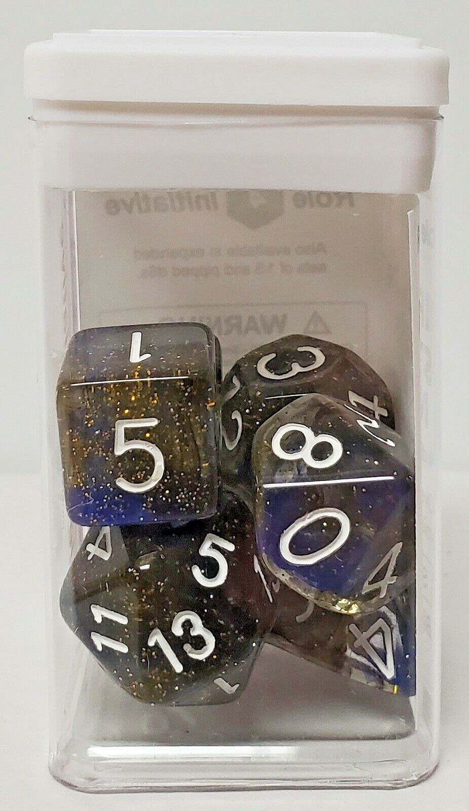 DIFFUSION STARRY NIGHT Polyhedral Dice Set Role 4 Initiative 50516-7B
