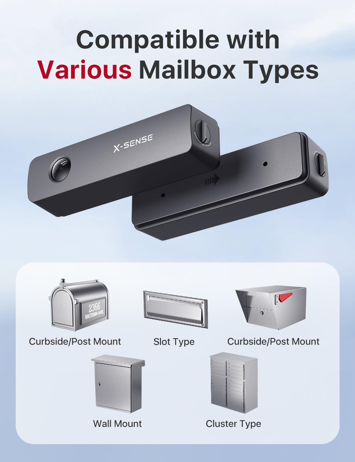 Smart Mailbox Alarm, Requires SBS50 Base Station, Wireless Long Range Mailbox Al