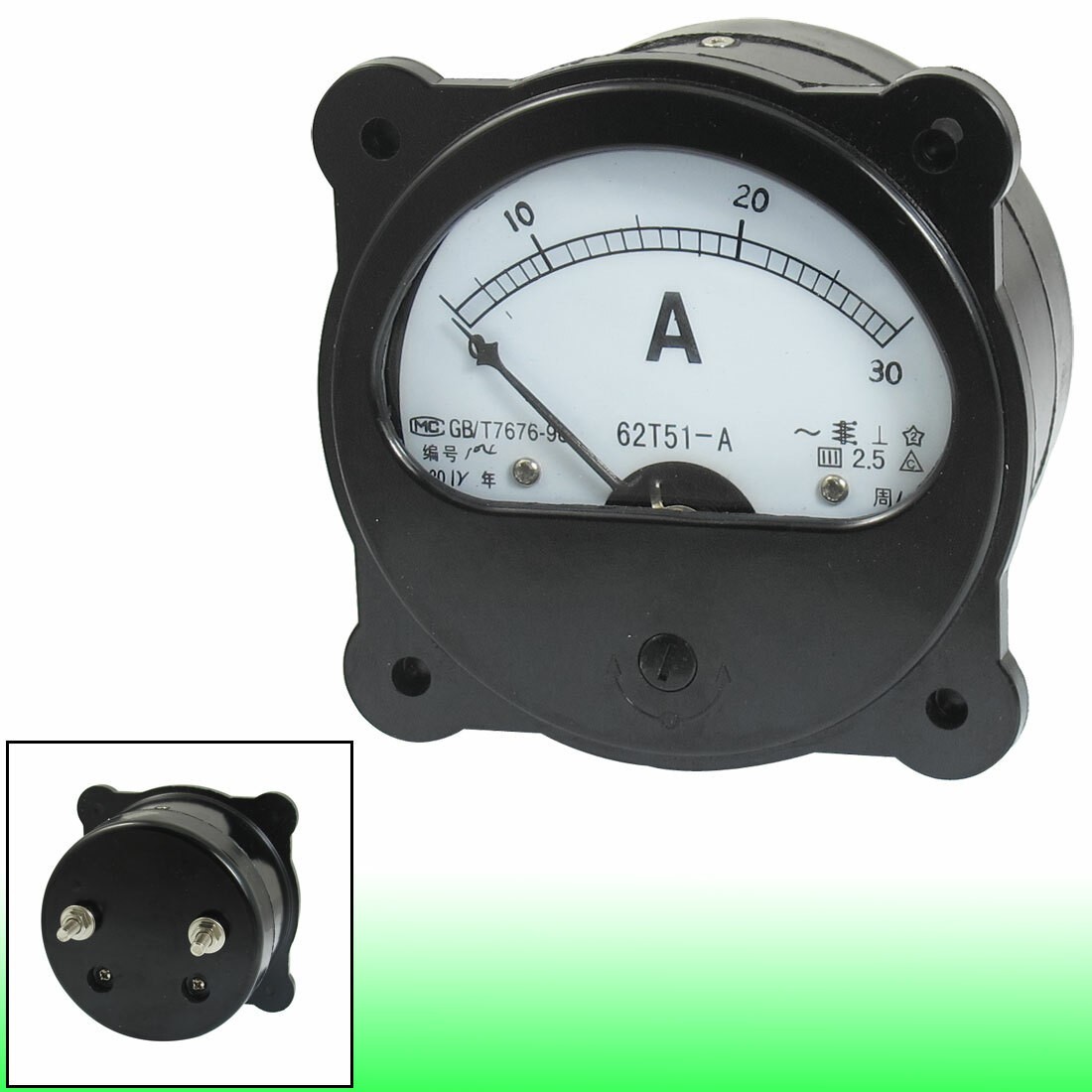 AC 0-30A Fine Tuning Dial Panel Analog Ampere Meter Amperemeter Black