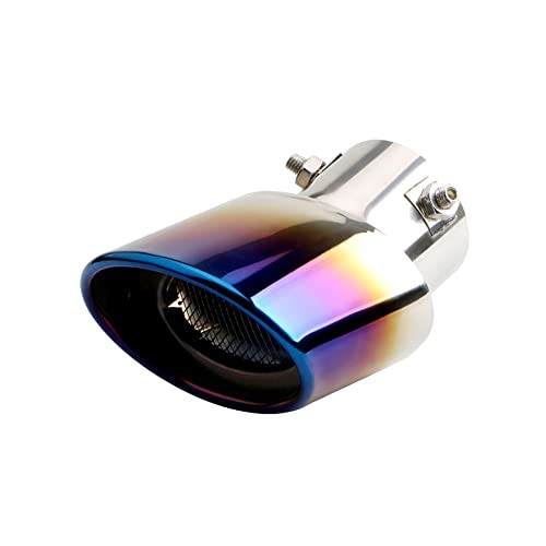Sakali Universal Exhaust Tip Fit Pipes Diameter 1 1/2" to 2 Curved Burnt Blue