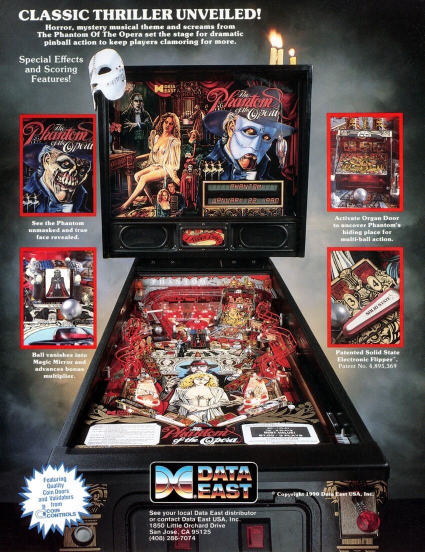 1990 Data East Phantom of the Opera Pinball Machine Rubber Ring Kit