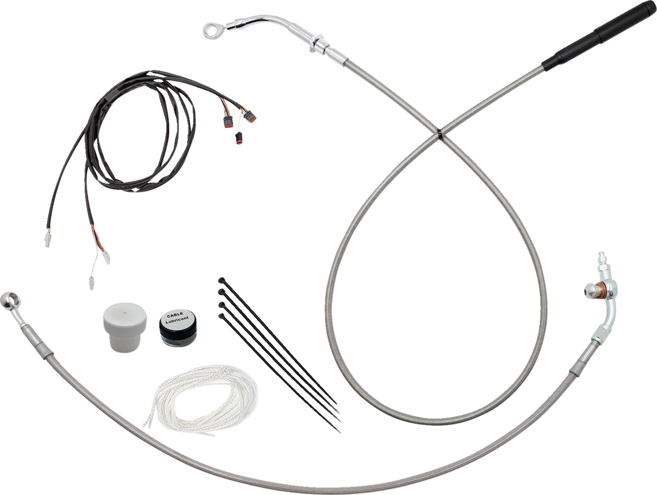 FAT BAGGERS INC. EZ Install Kit - 18" Handlebars - Upper For ClutCh - Braided
