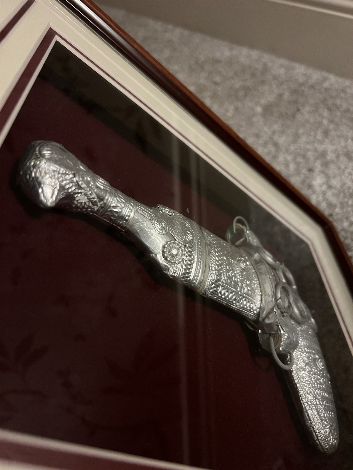 Ceremonial Dagger Khanjar Oman Framed Unique