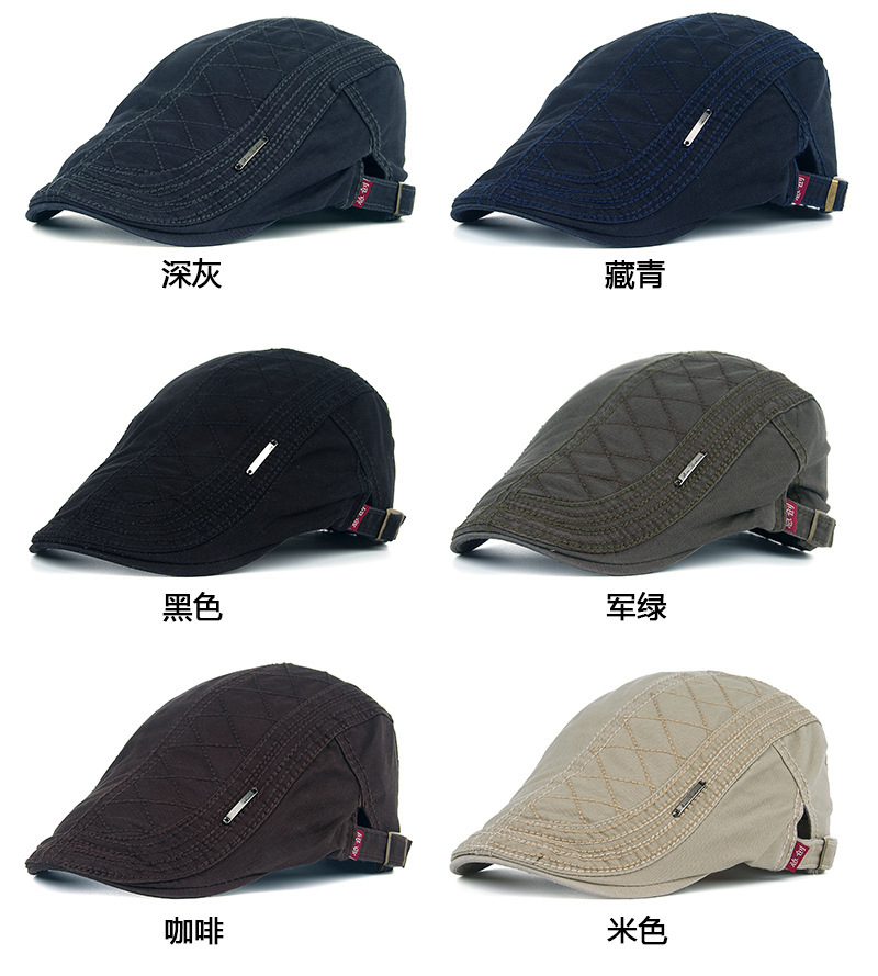1PCS Mens Leisure Cotton Beret Peaked Cap Hat