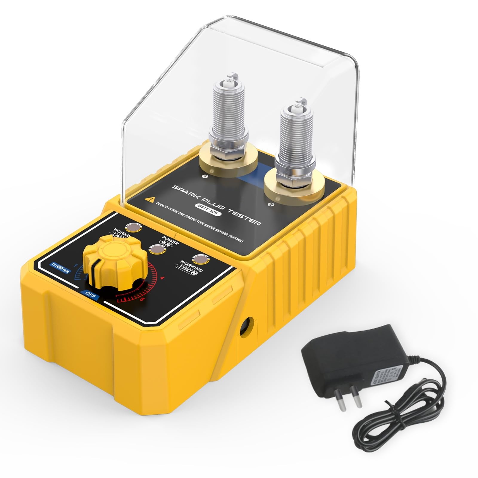Spark Plug Tester Dual Holes, Automotive Engine Ignition Coil Yellow