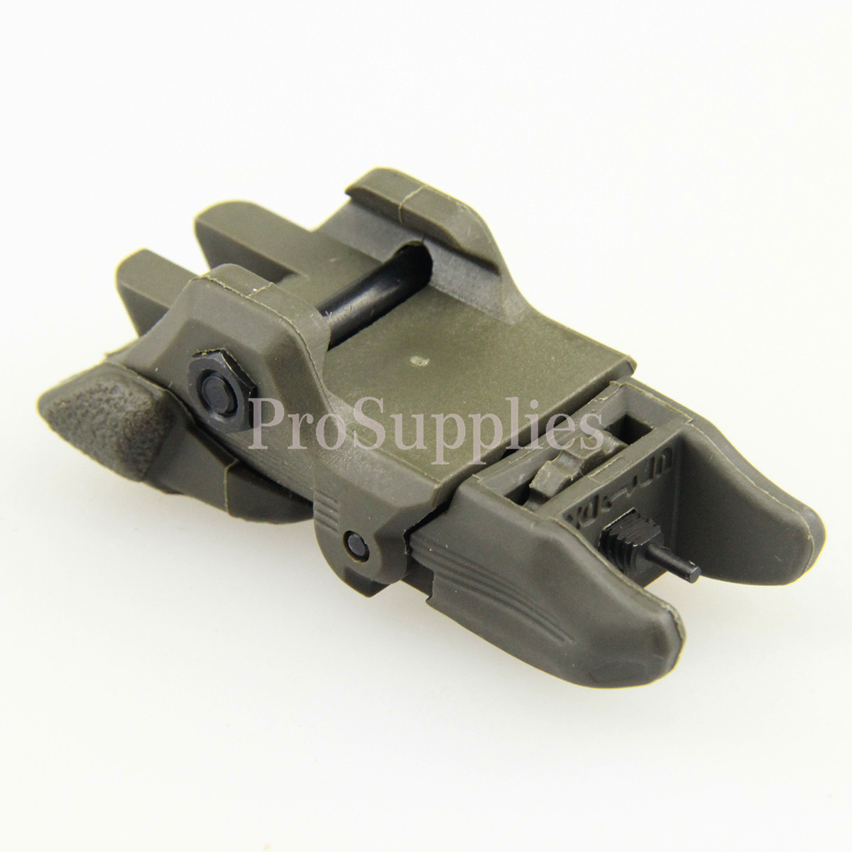 OD Green Polymer Flip Up Folding Auto Deploy Front & Rear BUIS Back Up Sight Set