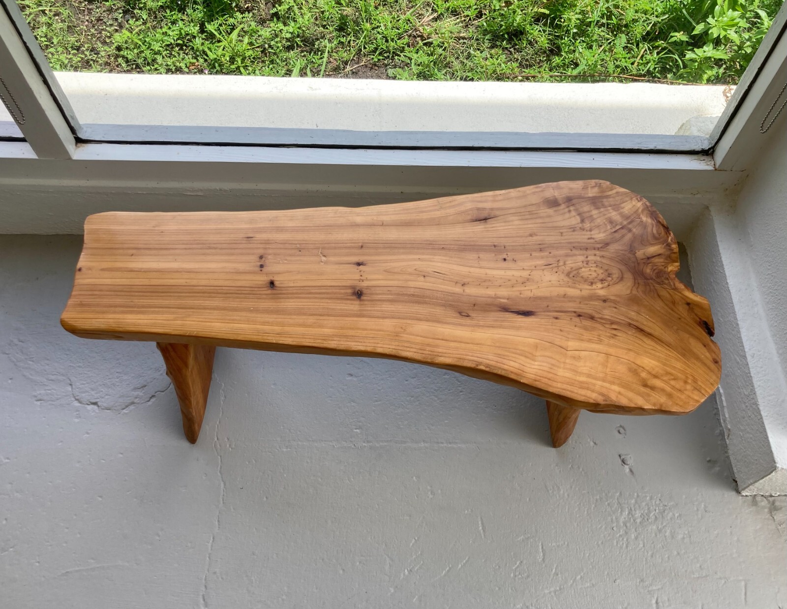 Natural Wood Organic Shaped Bench, Shorter Length