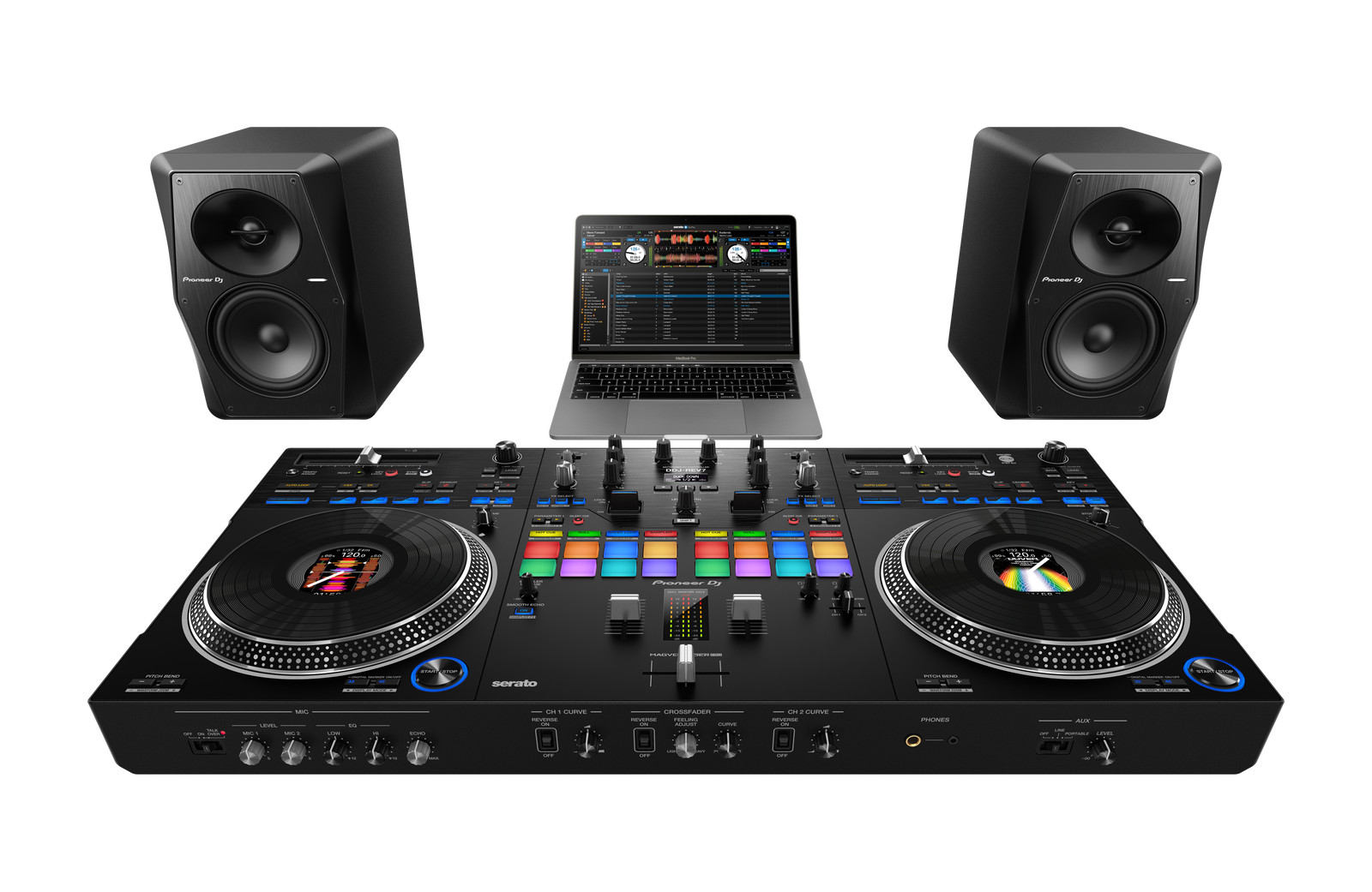 DDJ-REV7: Scratch-style 2-channel Controller with motorized wheels and on jog