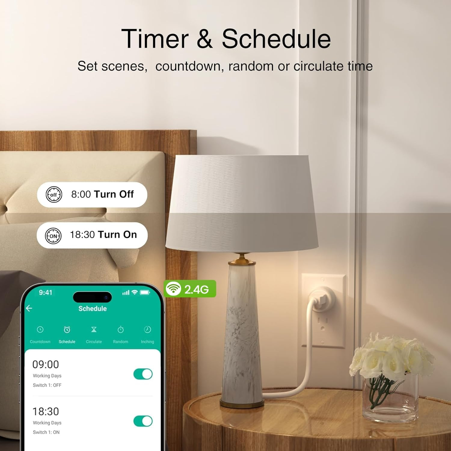 Plug, Wifi Smart Plugs Work with Alexa and Google Home, Smart Outlet Timer with