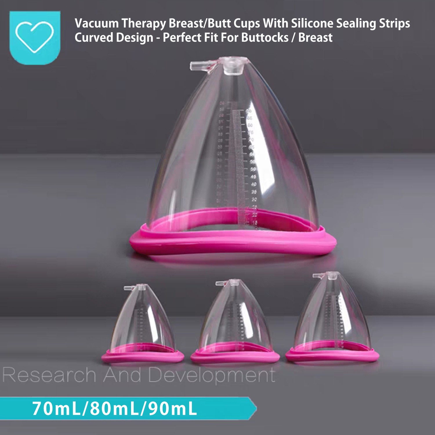 70-90ml Plastic Breast Enhancement Breast Cups For Vacuum Therapy Beauty Machine
