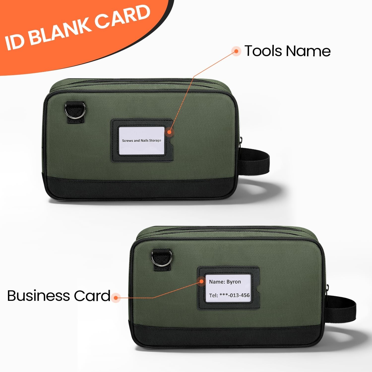 Tool Bag, Dual Compartment Storage Pouch (Gray) Gray