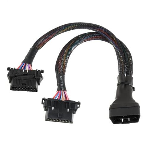 OBD2 Splitter 16 Pin Extension Adapter Cable, OBDII Splitter 2 Way Extension