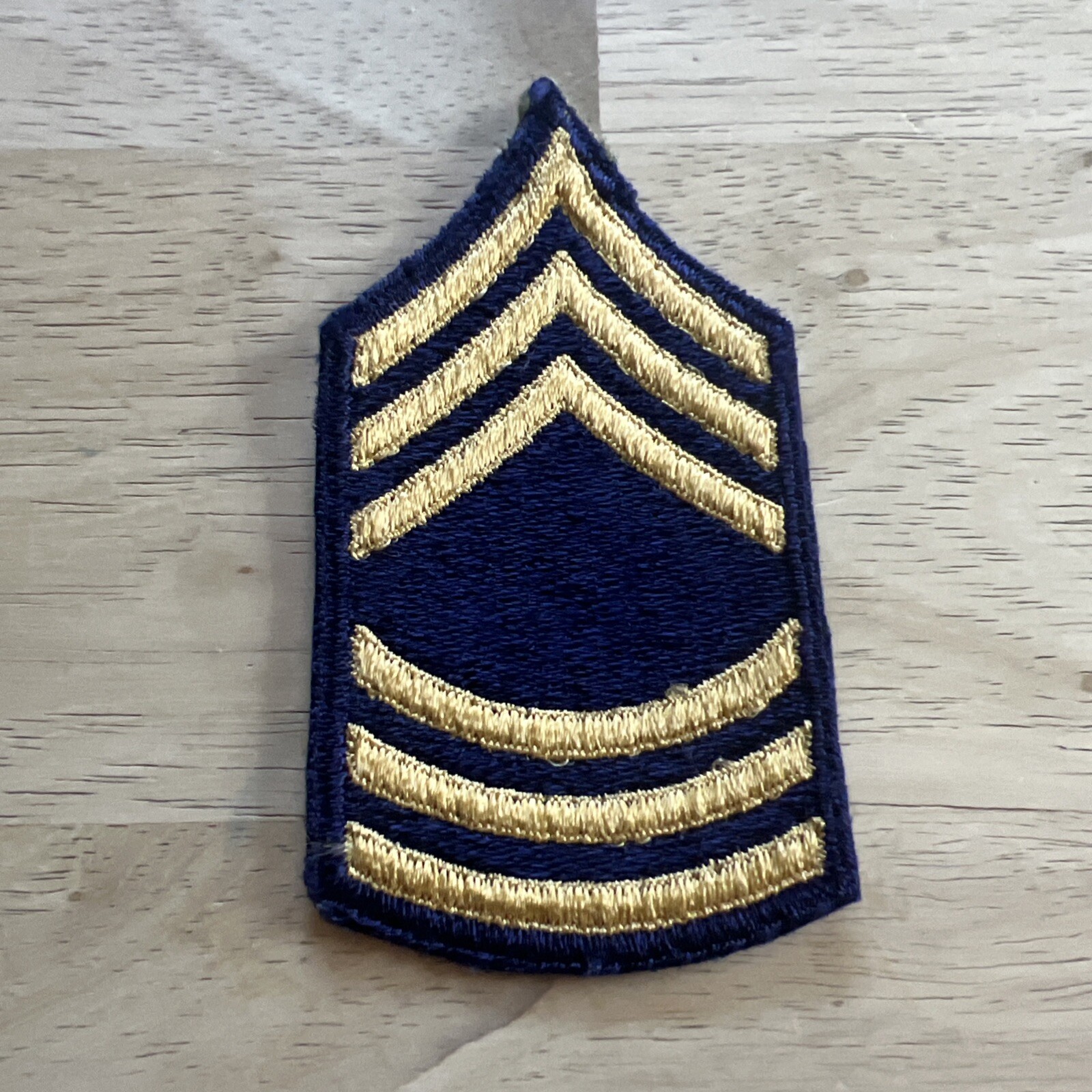 Vintage WWII Korean War Era Sergeant 1st Grade Patch. Gold/ Blue