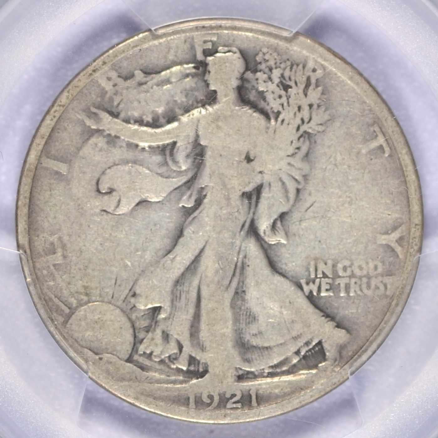 1921 WALKING LIBERTY HALF DOLLAR PCGS G6 KEY DATE SOLID COIN
