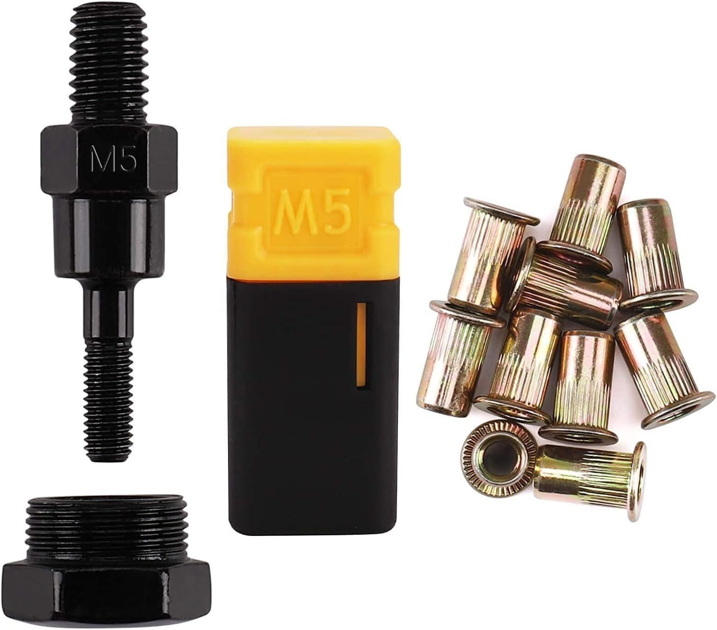 Amjoy M12 Rivet Nut Tool Set with 10 Rivet Nuts - Durable & Easy Replacement