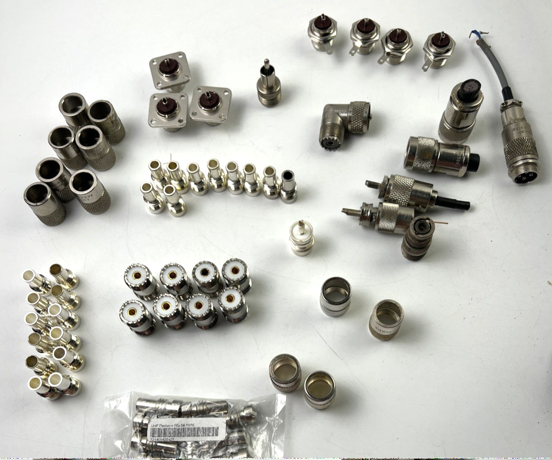 Large Variety of Coaxial Cable Connecter Components - Most New