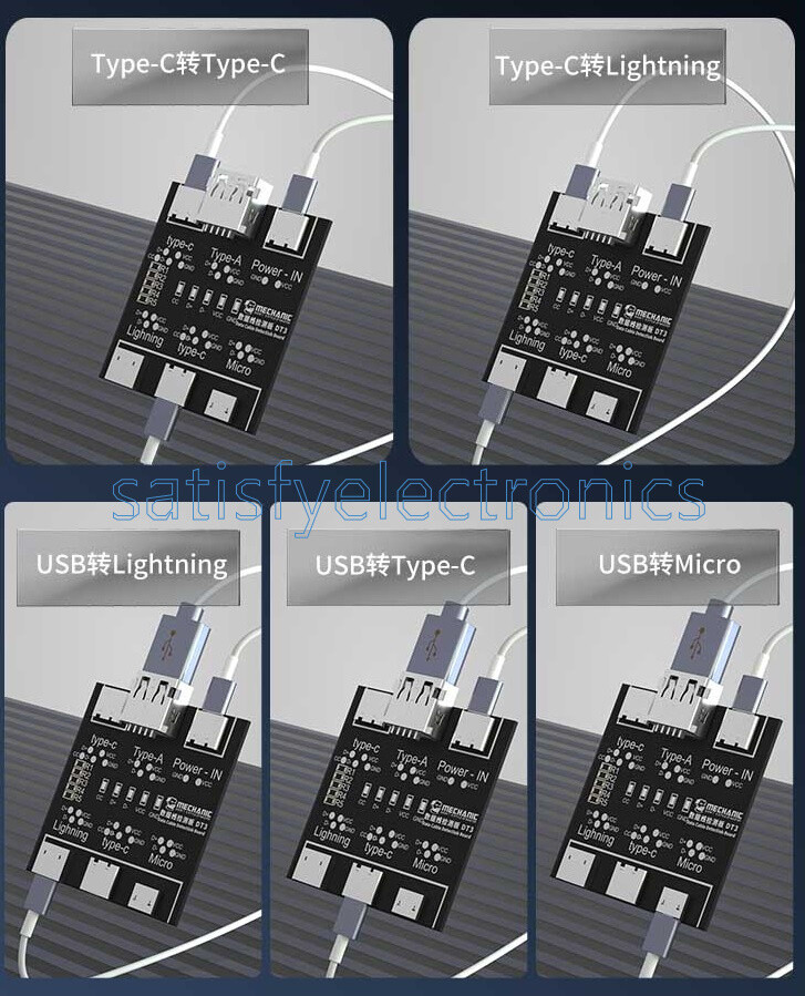 DT3 Data Cable Detection Board USB Cable Tester For iOS Android Type-C NEW