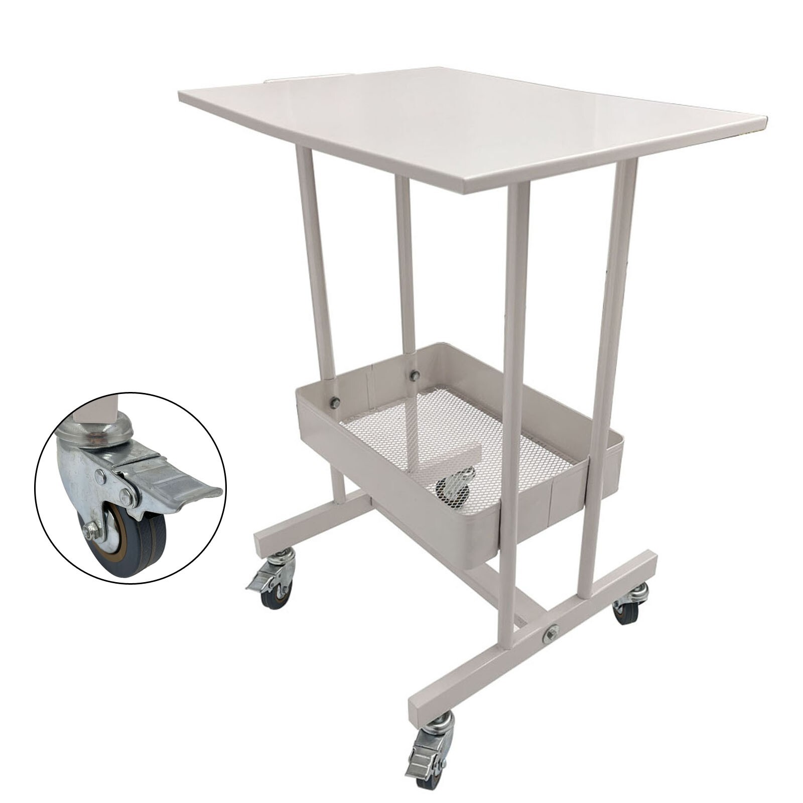 2 Layers Mobile Cart Hospital Beauty Salon Carbon Steel Multi-functional Cart