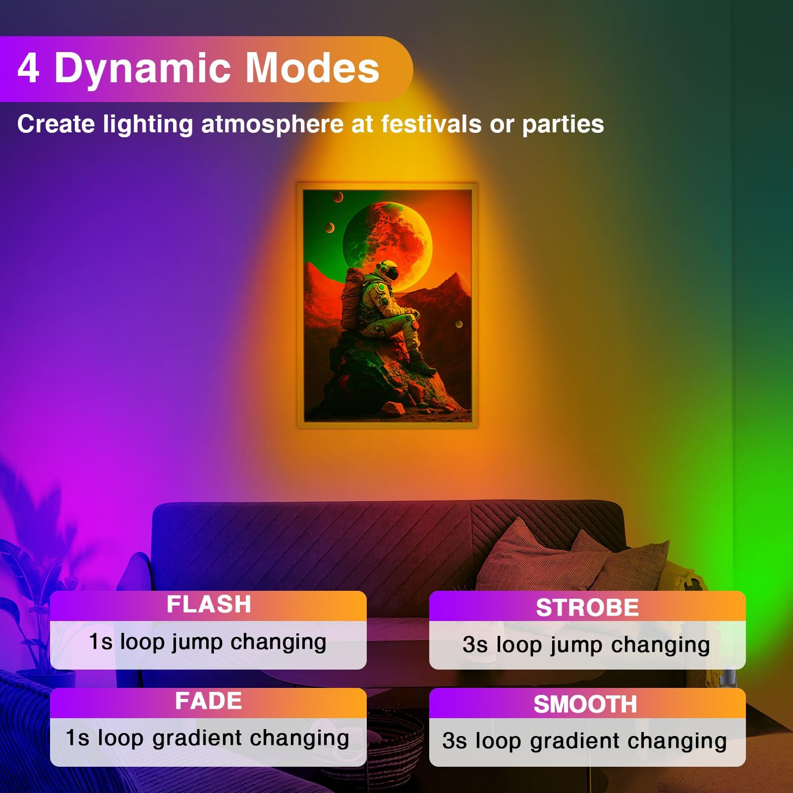 6W RGBW Uplighting Indoor Color Changing Up Lights Indoor with Remote Dimmabl...