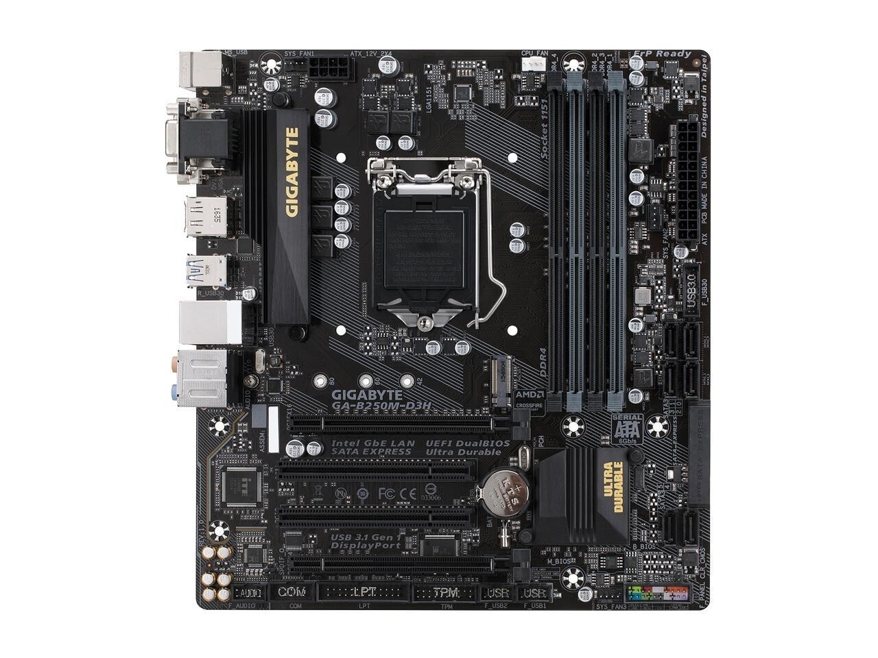 GIGABYTE GA-B250M-D3H LGA 1151 Intel B250 HDMI SATA 6Gb/s Micro ATX Motherboard