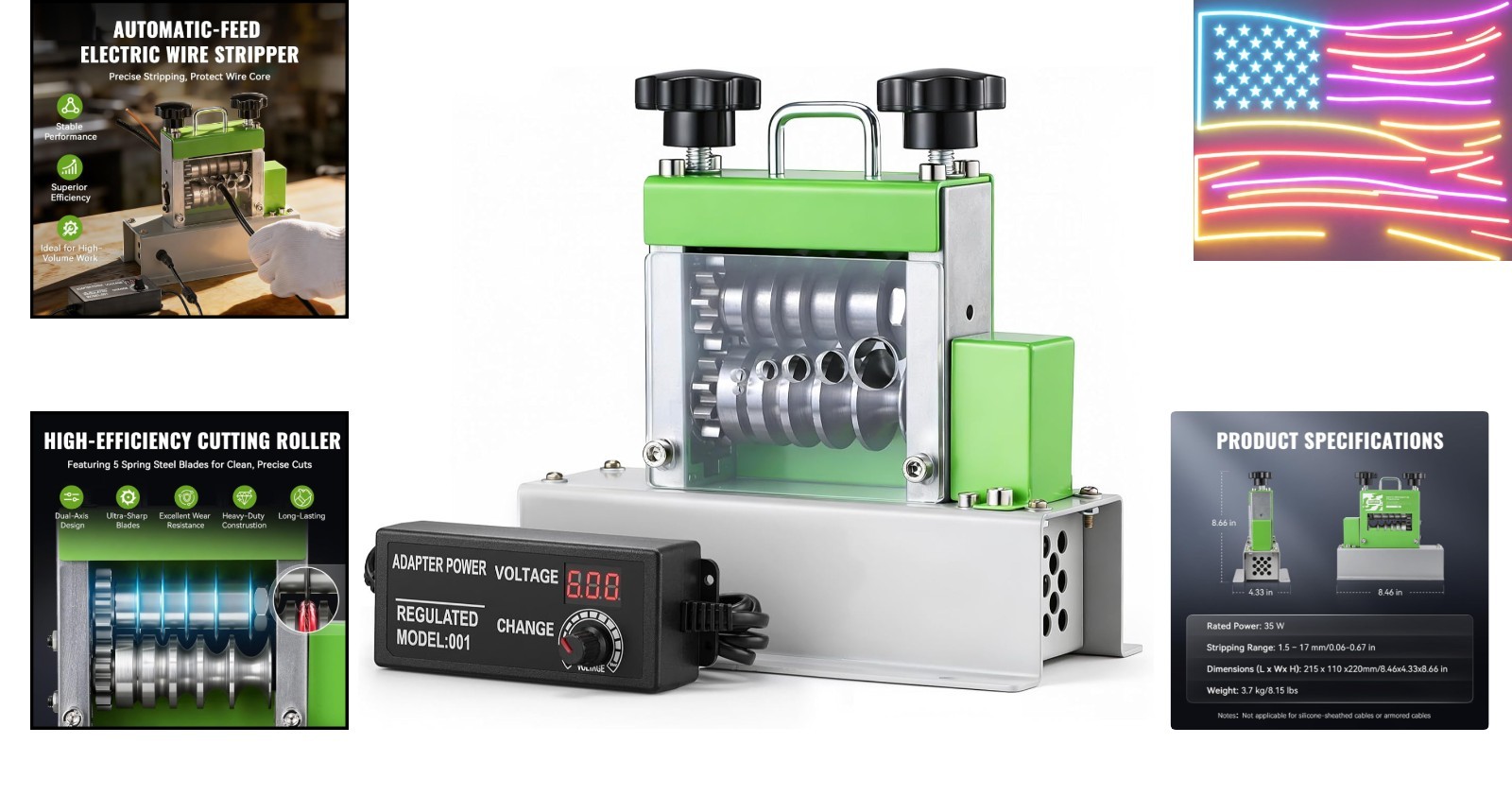 Electric Wire Stripping Machine, 0.06''-0.67'' Automatic Wire Stripper Machin...