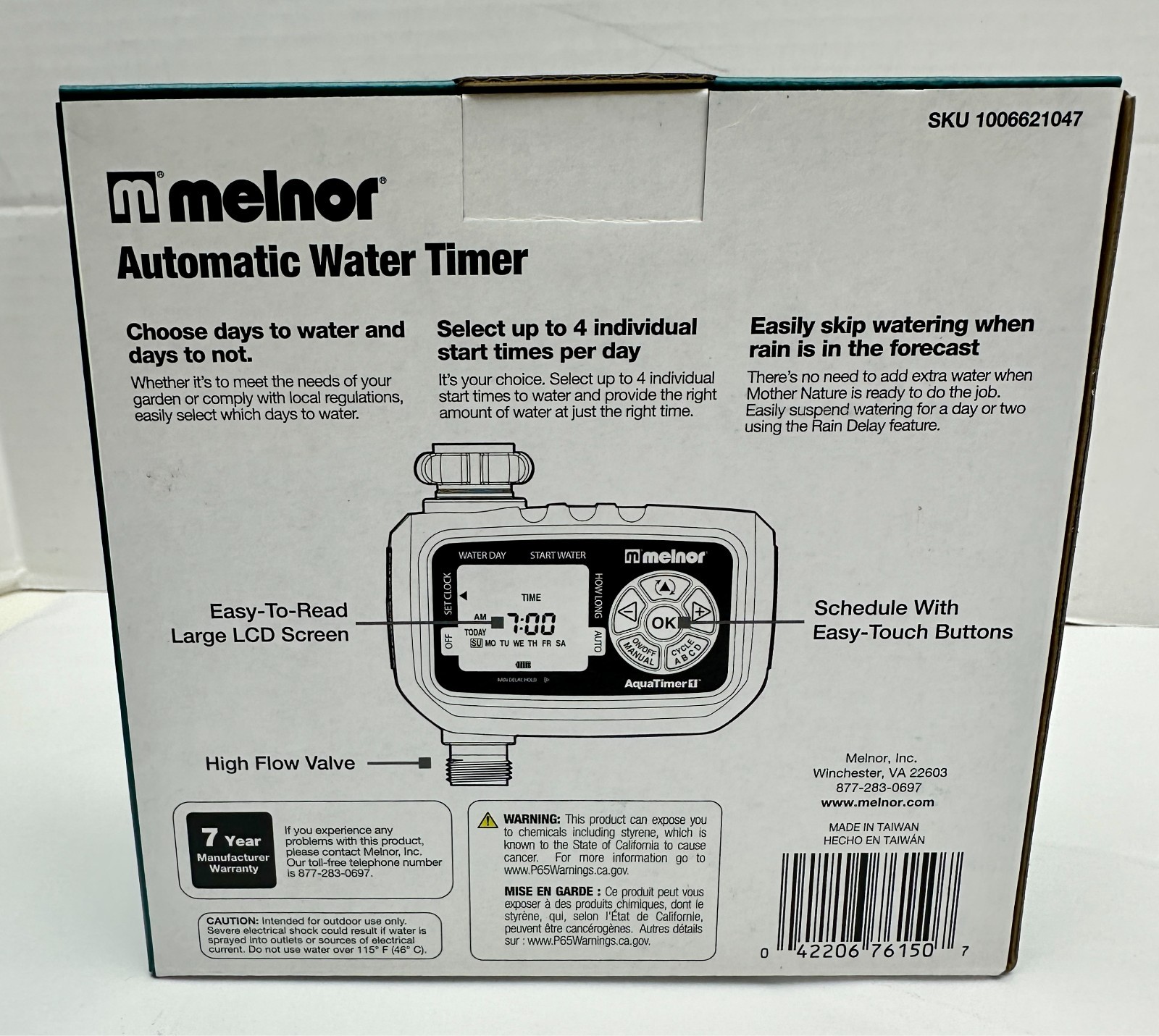 Melnor Automatic Water Timer LCD Screen 1006621047 AquaTimer