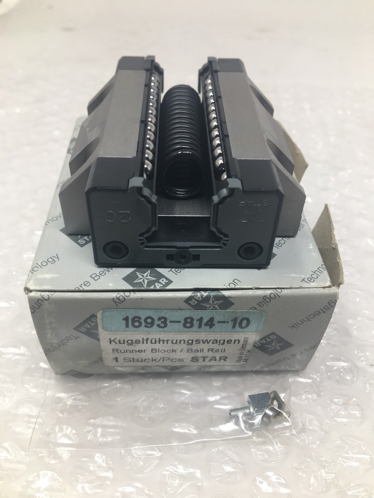 New Star Ball Rail Runner Block Linear Bearing, 1693-814-10, Size 20 Low Profile