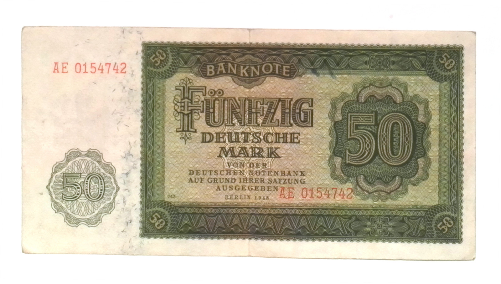 1948 Germany Communist DDR 50 Mark Banknote