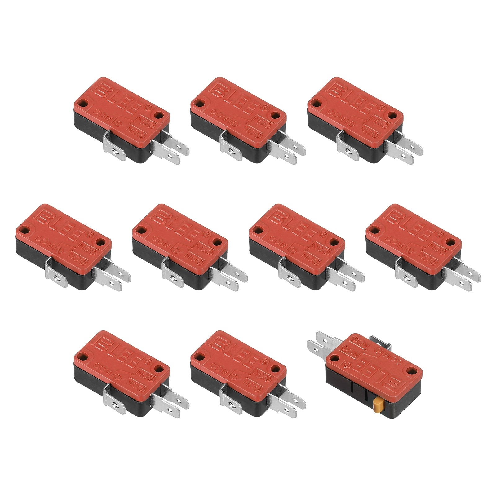 Microwave Oven Cherry Holder Button SPDT 250V 3A 1NO 1NC Red 10pcs