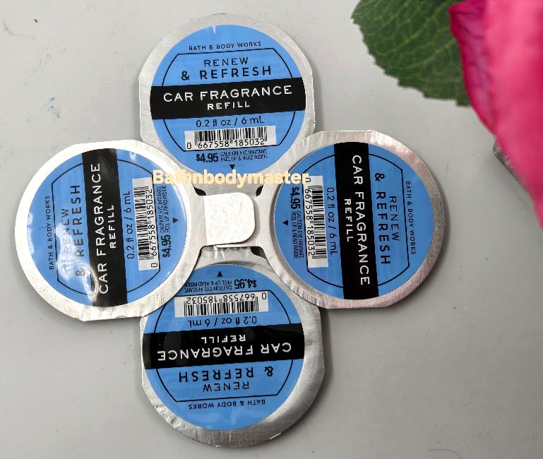 (4) Bath and Body Works RENEW & REFRESH Car Fragrance Refill