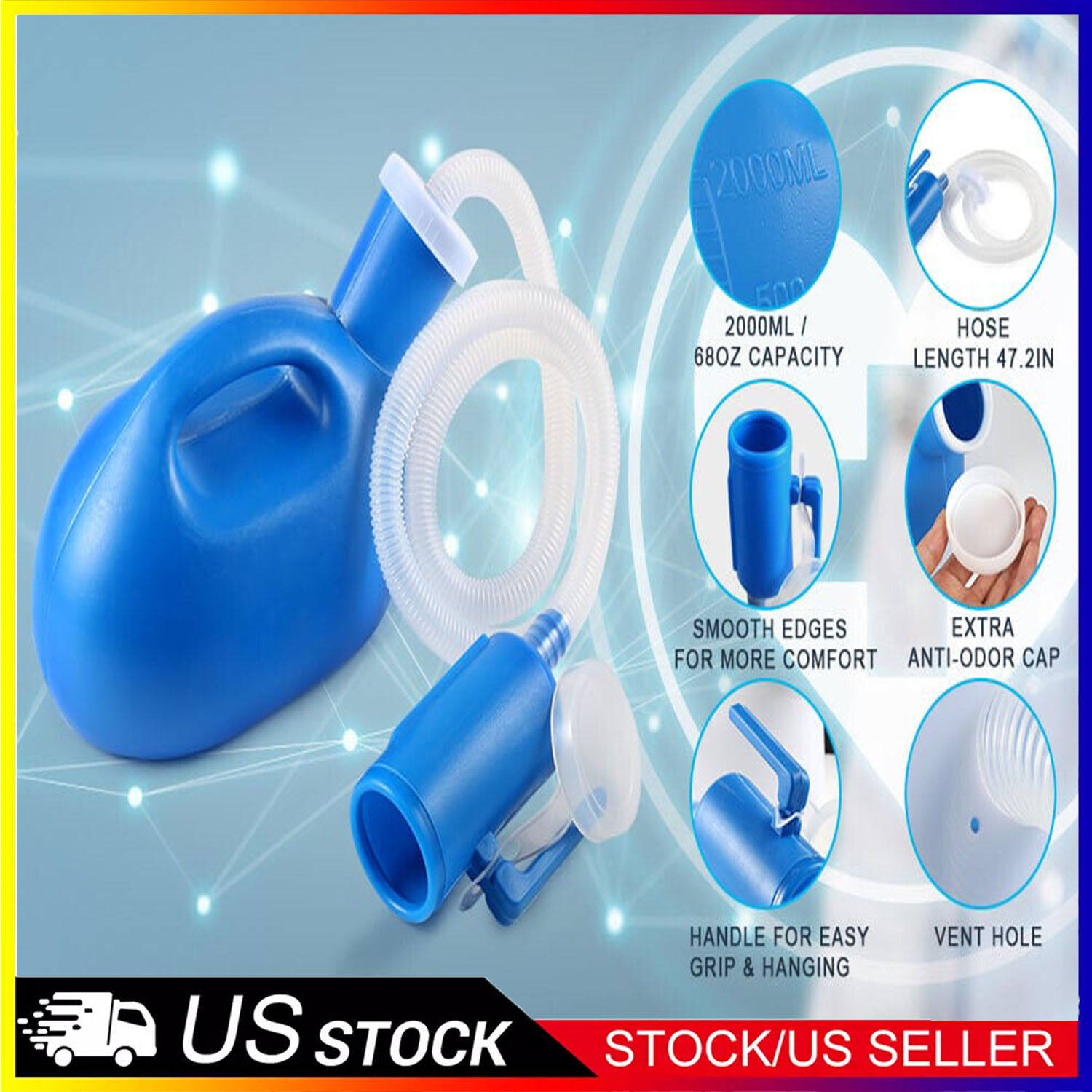 2000ML Portable Male Pee Urine Bottle Camping Outdoor Urinal Storage Car Toilet