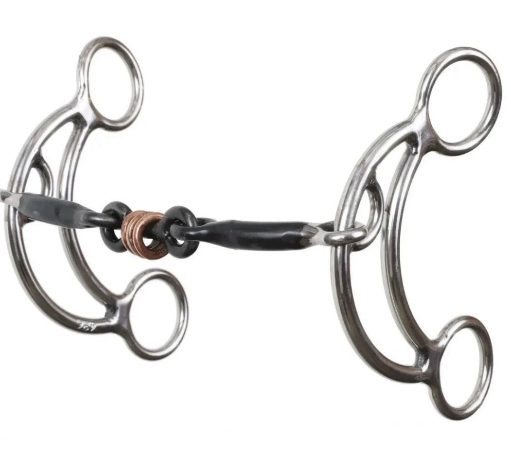 Reinsman 436 Stony Crescent Moon 4.5” Cheeks 5” Mouth 3/8” 3pc W/copper Rings