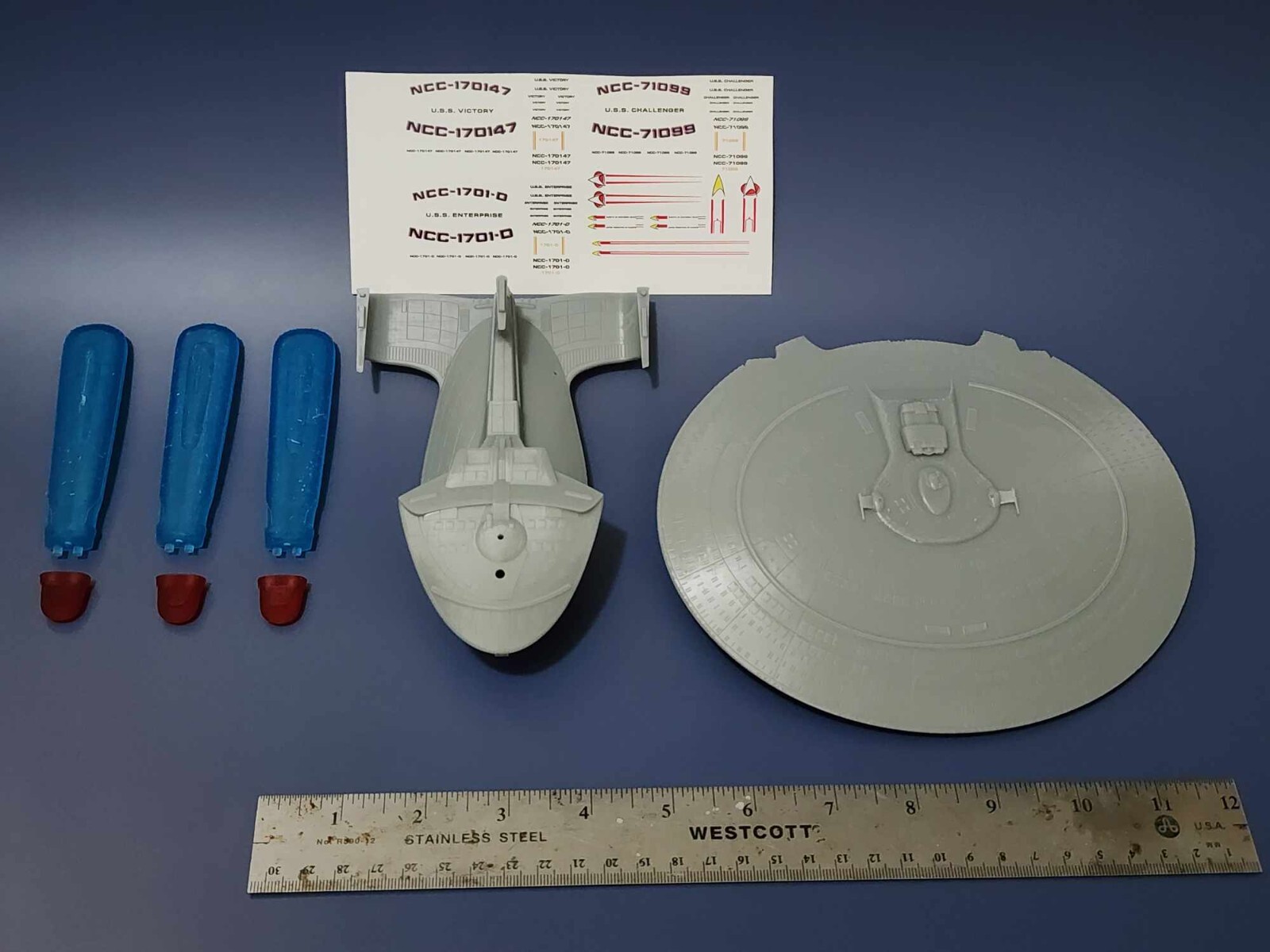 1/2500 scale AGT Galaxy-X starship W/ Decals! Star Trek 3d printed resin model