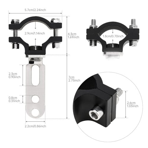 Windance 2pcs Light Bar Mounting Bracket Adjustable 18-29mm Auxiliary Silver