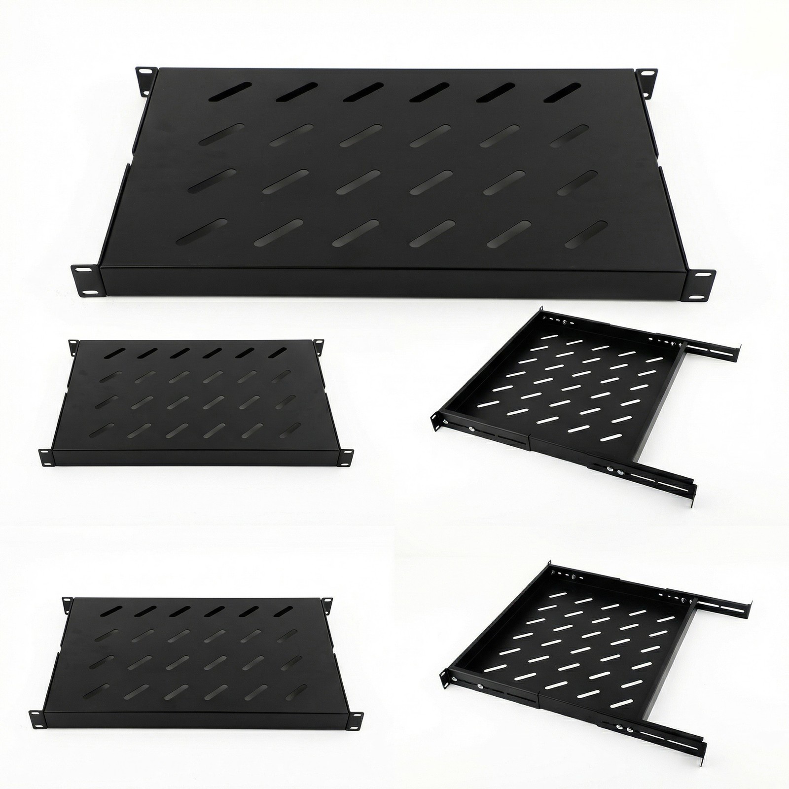 19" Rack Mount ADJUSTABLE Pull-Out Sliding Keyboard Mouse Network Shelf Tray