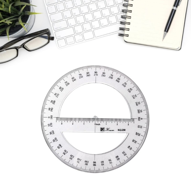25cm Circle Protractor Math Protractor 360 Degree Measuring Tool for School