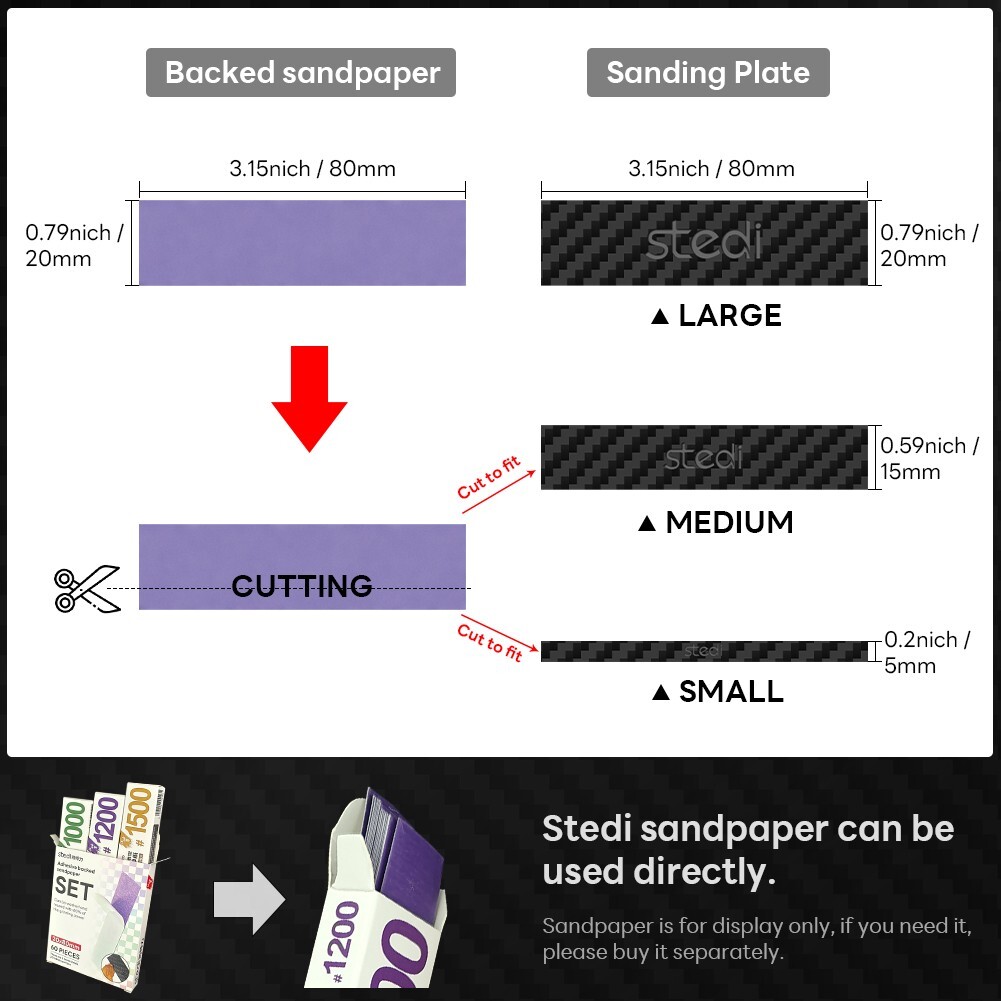 stedi Carbon Fiber Sanding Sticks, Hobby Model Tools