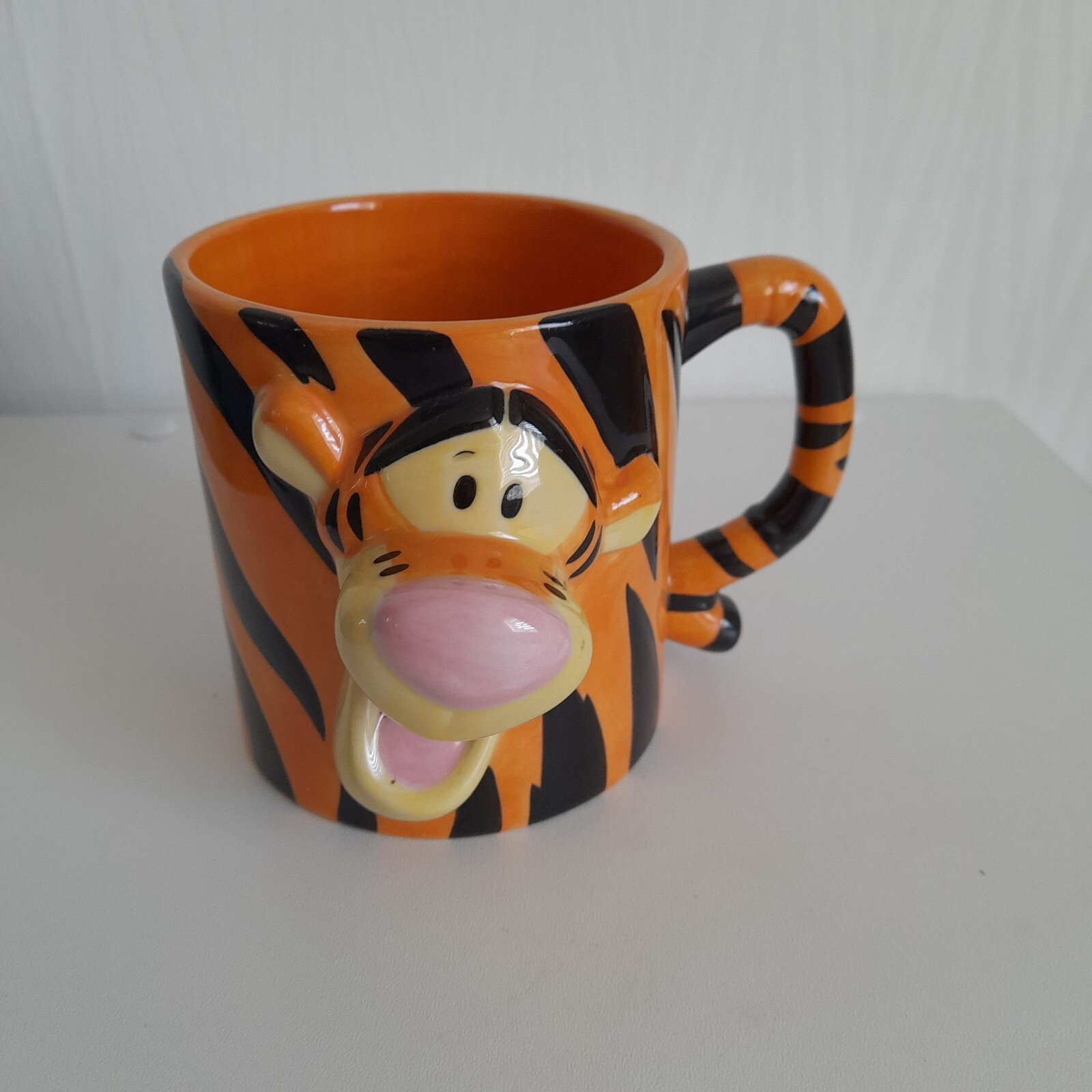 Disney Store 3D Tigger Stripped Mug Tail Handle- Large - Excellent Condition