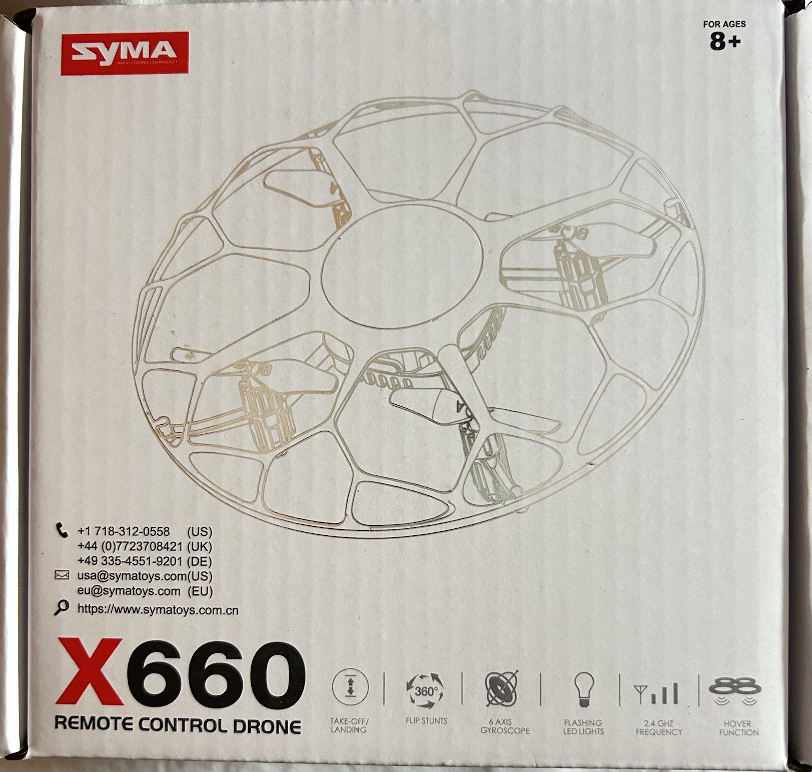 SYMA Mini Drone X660 LED Lights RC Quadcopter Black & Latte Color