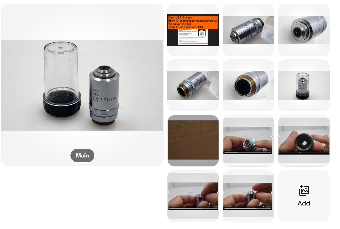 *For Parts* Nikon M Plan 40X/0.65 Microscope Objective Lens 210mm RMS 33774