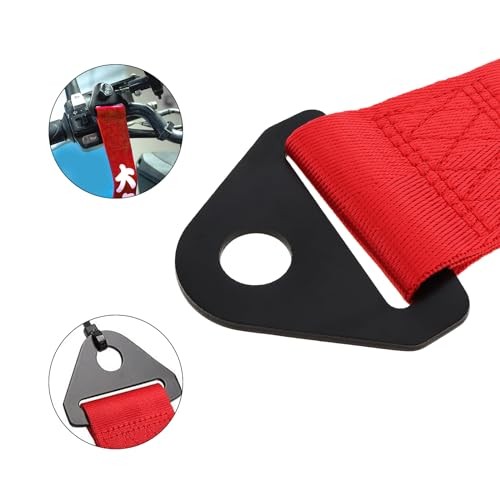 2pcs Car Modification Red Racing Tow Strap Handsome Boy+Seize the Day