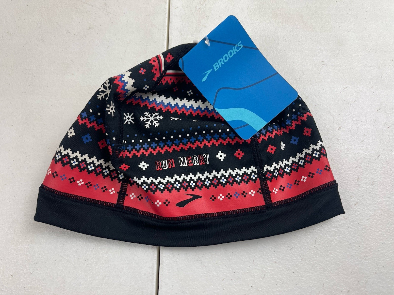 Brooks Ugly Sweater Beanie Run Merry One Size Hat Brand New